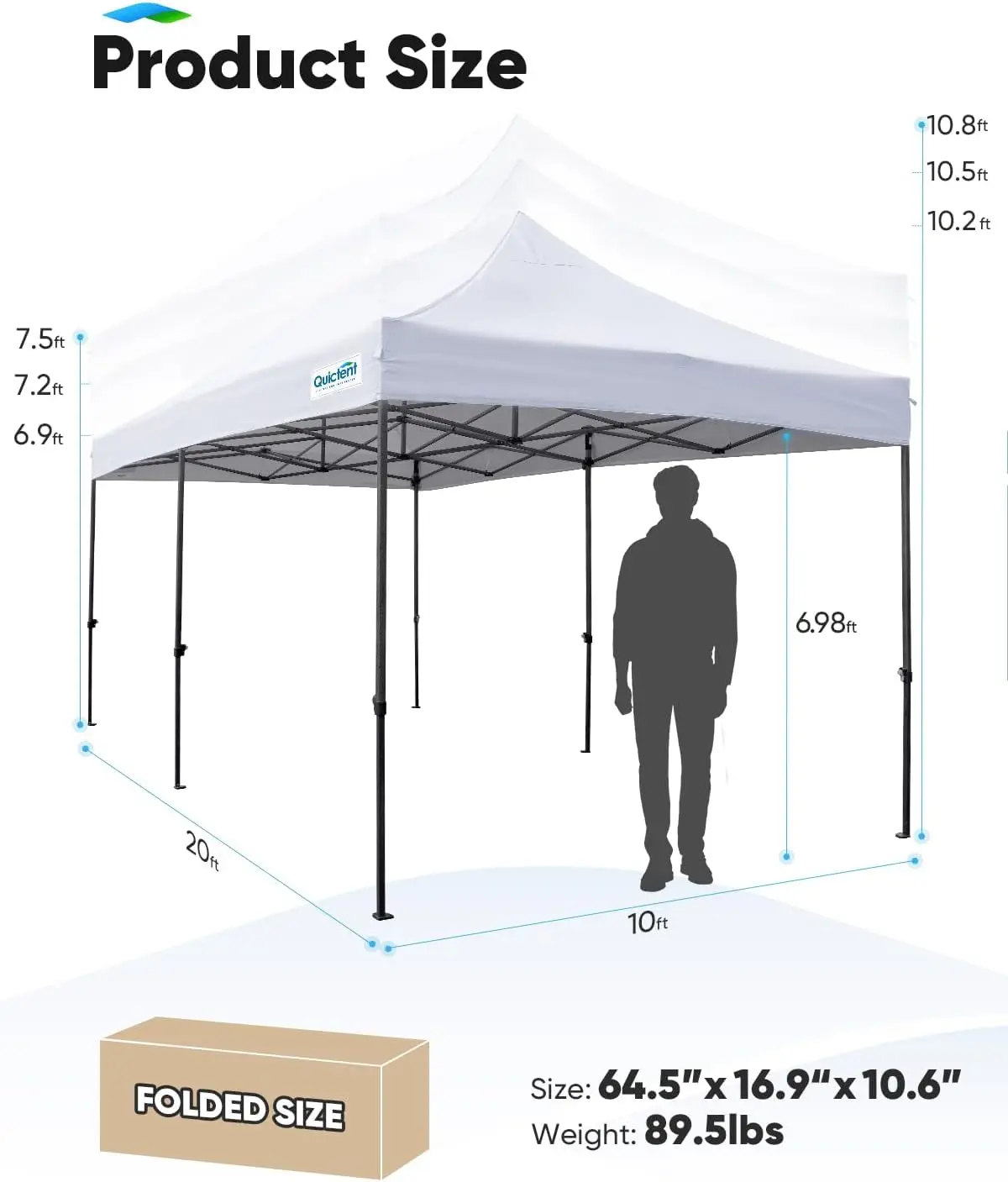 Imagem -04 - Heavy Duty Fechado Instant Canopy Tendas para Festas e Casamento Pop up Canopy com Paredes Laterais Superior Top to Velocidade 10x20