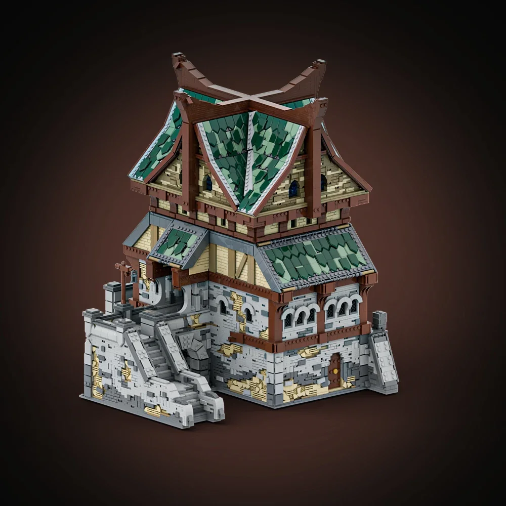 MOC Proudspire Manor – blocs de construction de Style européen médiéval, vue sur la rue, modèle Villa, maison de retraite, briques, jouet assemblé, cadeau pour enfant