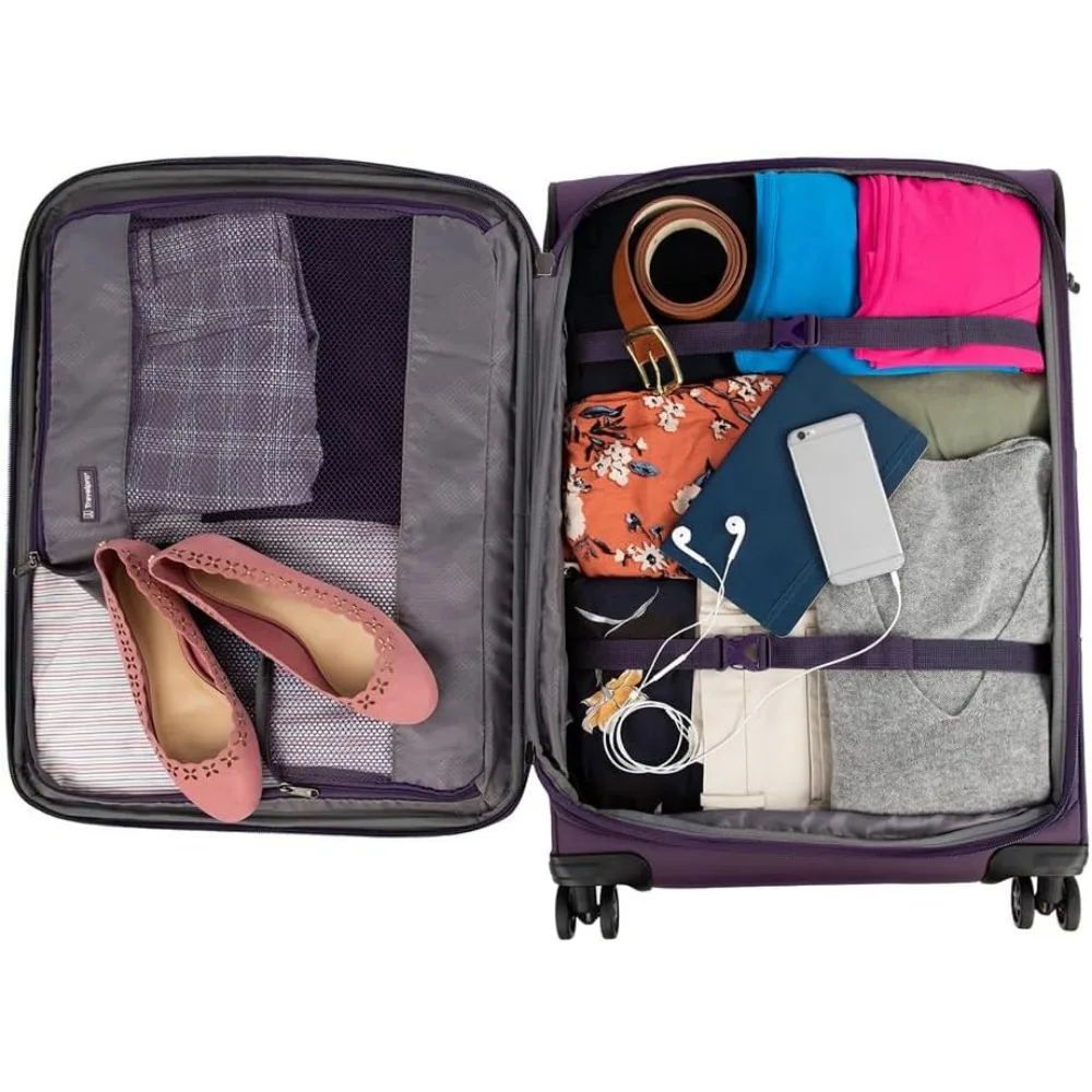 veelkleurige handbagage aan de harde zijde met TSA-slot en dubbele spinnerwielen, 22x14x9 inch, goedgekeurd door luchtvaartmaatschappijen