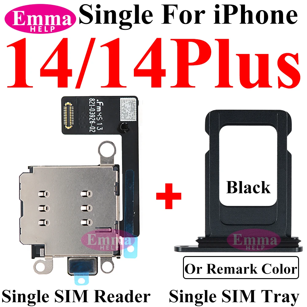 1set Single Sim Card Reader +Tray Slot Holder Connector Flex Cable Adapter for iPhone 11 12 13 Pro 14 Plus 15 Max XR XsMax Parts