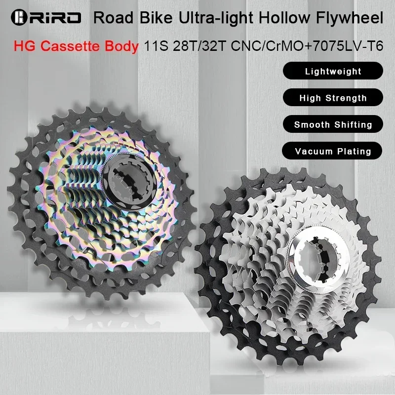 Riro Ultralight Road Bike Freewheel 11/12Speed 28-34T CNC Hollow HG Structure Freewheel 11/12v Speed Bicycle Chain Wheel