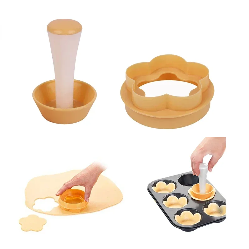 

1pc Tart Shells Mold Pastry Tamper Plastic Mini Tart Tamper Round Tartlet/Tarts Shell Maker Baking Tools cake accessories