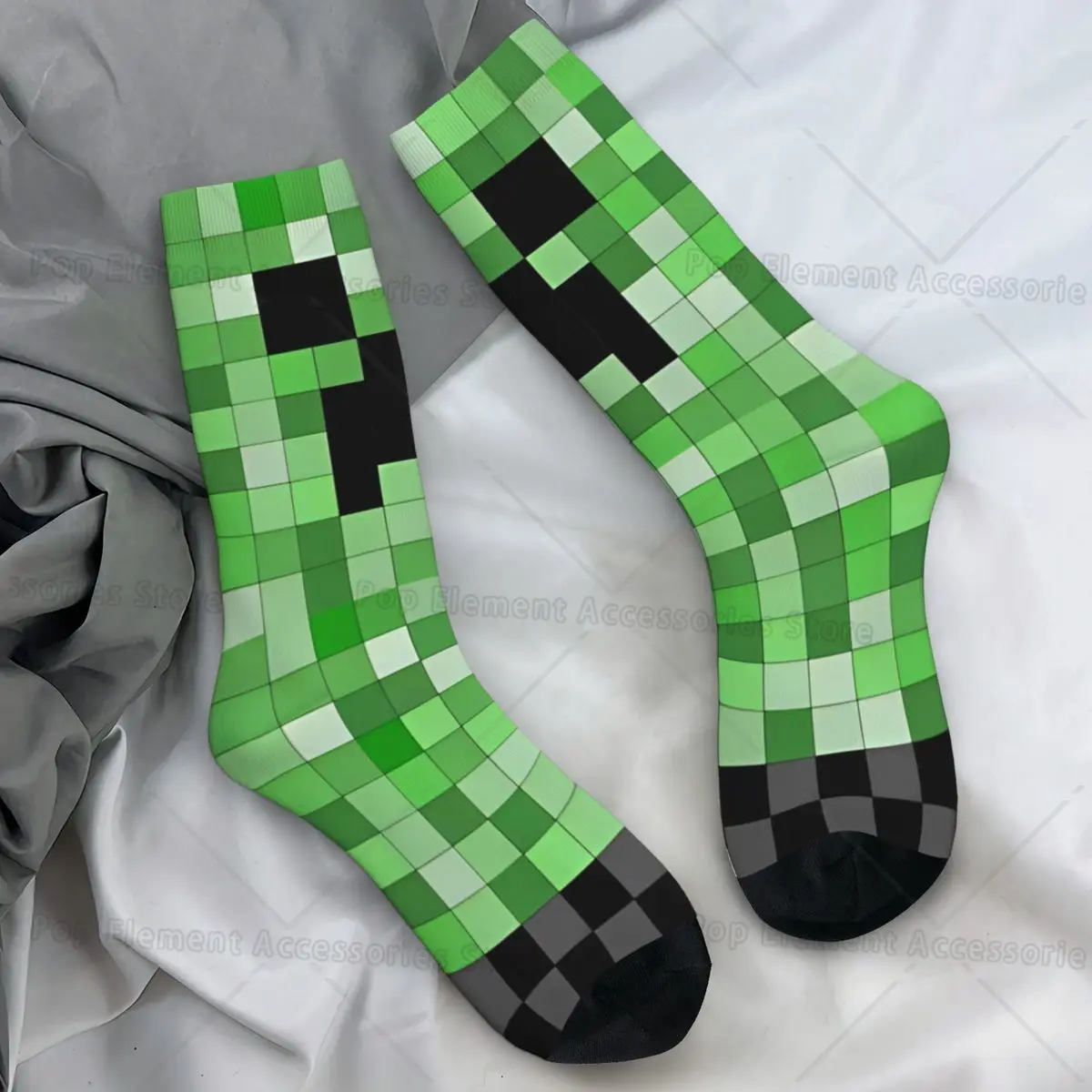 Creeper Stockings Couple Green Camouflage Socks Soft Funny Socks Autumn Running Anti Skid Custom Socks Birthday Gift