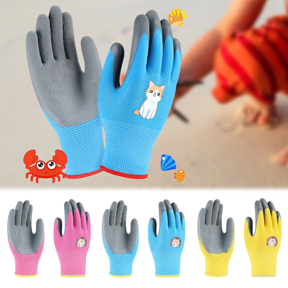 Gardening Gloves Kids Durable Waterproof Garden Work Gloves Non-Slip Children Safety Yard Work Gloves Portable Garden Supplies