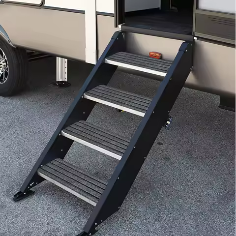 RV Step Cover 3 Pieces Outside RV Stair Carpet Weatherproof Non-Slip Rug For Winter Outdoor Deck Campers Trailers Travel Inside