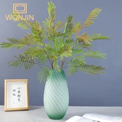 Artificial Flower Green Plant Nandina Silicone Leaves，Wedding Decoration Studio Landscaping Hotel Flower Art Soft Decor