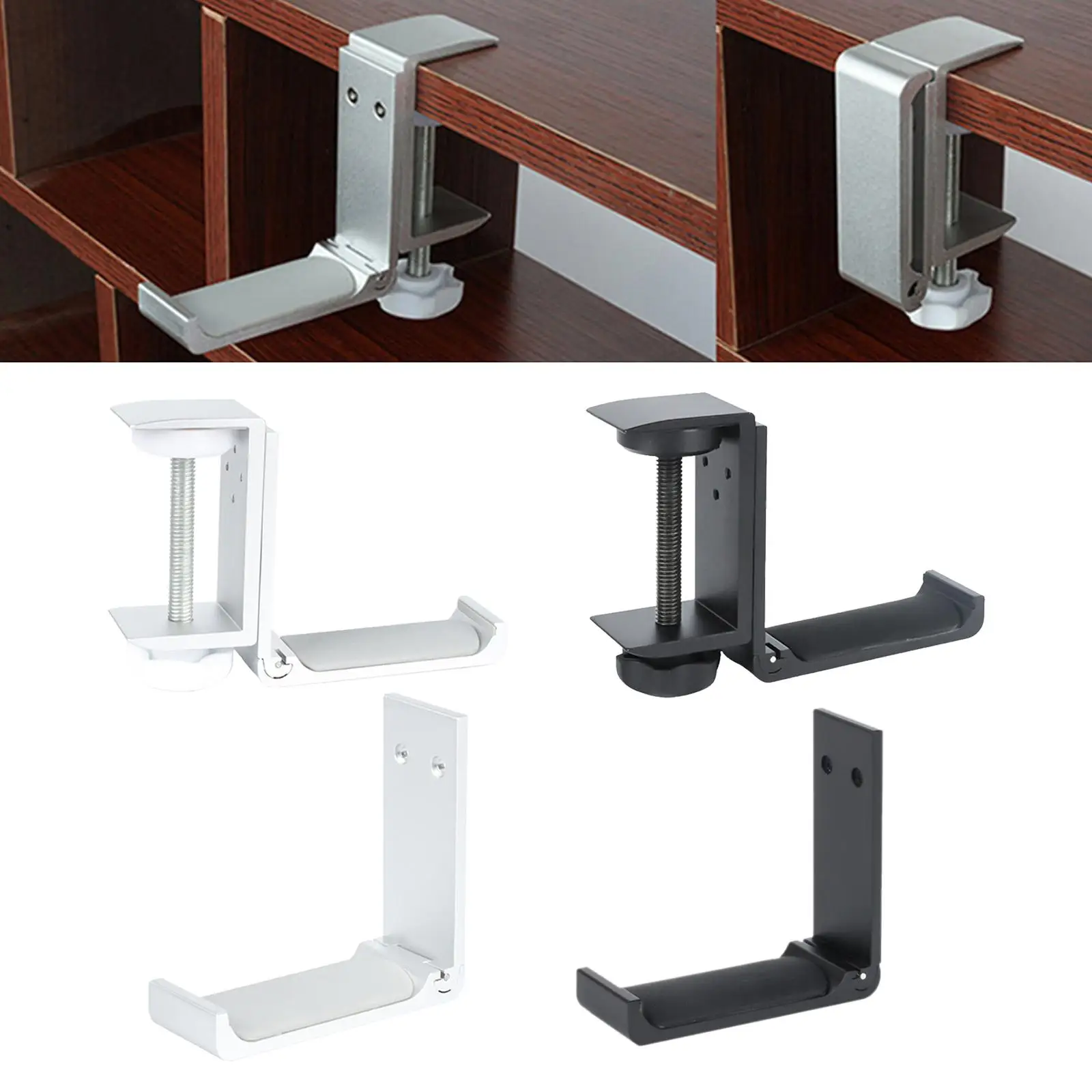 Metal Headset Hook Holder Foldable Controller Stand er, Screwless Installation