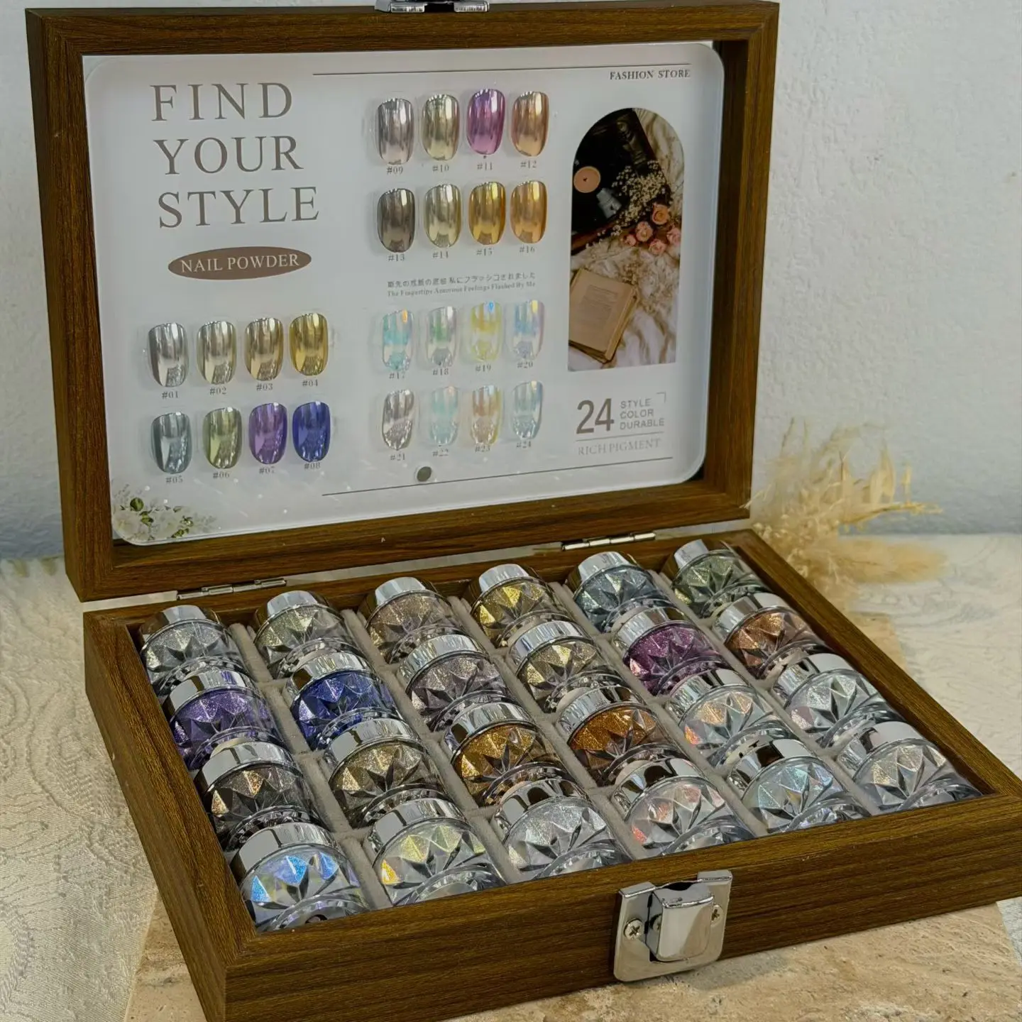 1kit prego glitter espelho mágico luar pó poeira decoração para unhas manicure cromo pó dicas de unhas arte suprimentos pigmento