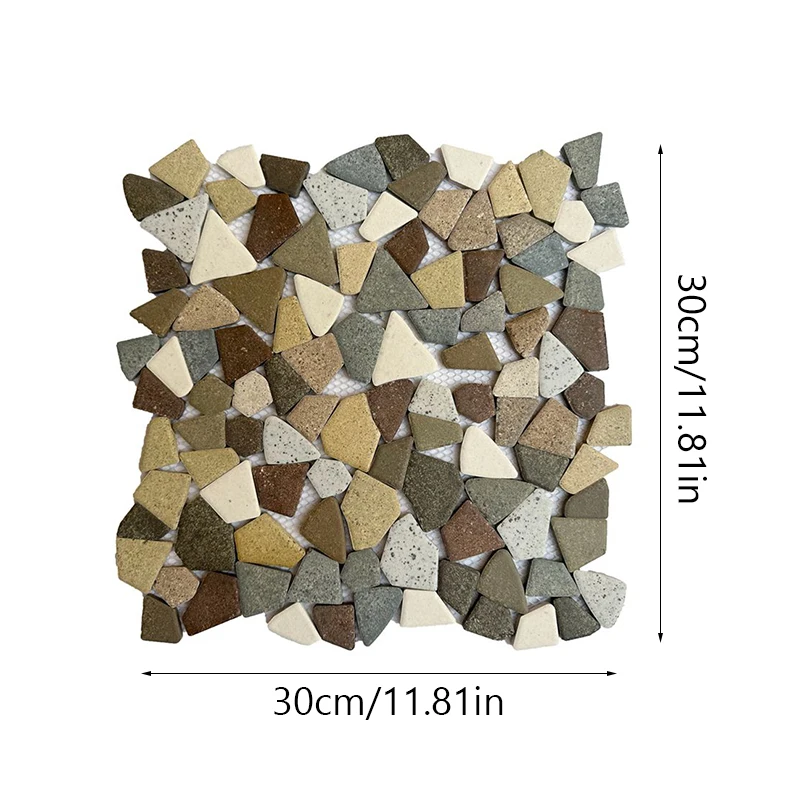 30X30Cm Color Ceramic Gravel Mosaic Tiles Non-Slip for Hot Spring Pool Fish Toilet Wall Floor Decor Tile Sheet Diy Installation