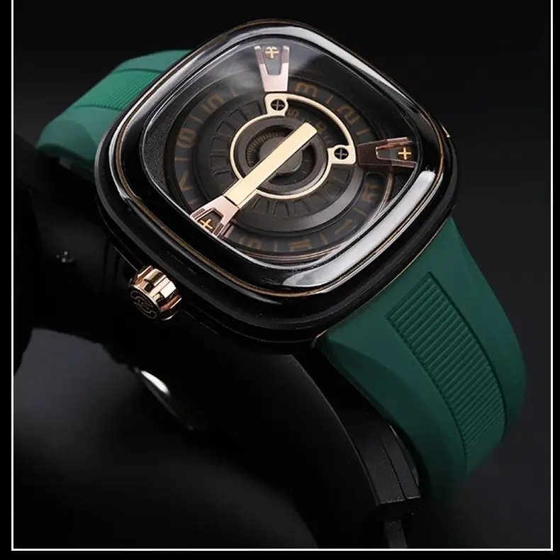 Para Sete Sexta-feira Q1 M1 P3 Preto Sports Butterfly Buckle Bracelet Impermeável Pulseira De Relógio De Borracha De Silicone Homens 26mm 28mm Pulseira