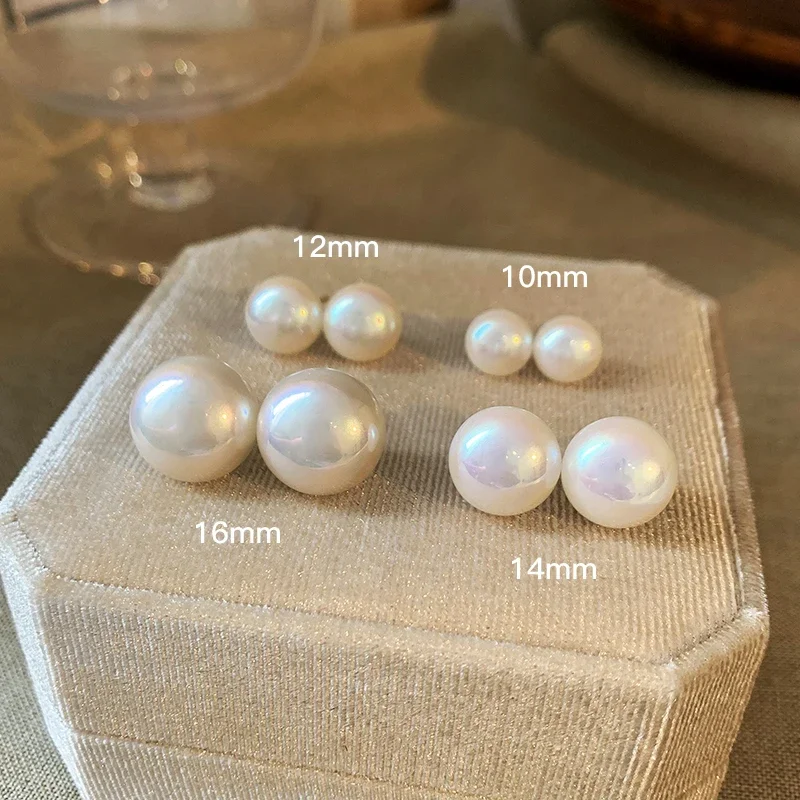 

Mermaid Ji steamed bread pearl stud earrings women's niche design high-end temperament earrings 2024 new popular earrings