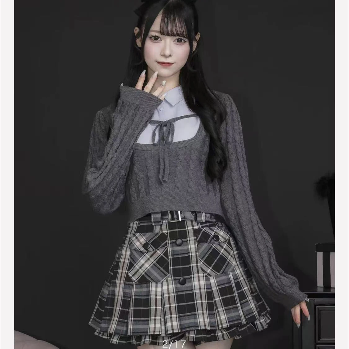 Japanischen Stil Süße Mode Polo Kragen Pullover Frühling Herbst Neue 2025, Mädchen Frauen Slim Fit Casual Vielseitige Grundlegende Gestrickte Top