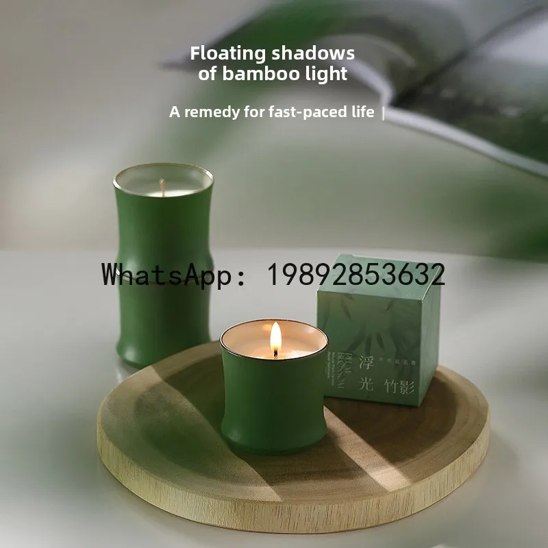 LZ scented candle gift box bamboo ceramic gift birthday souvenir decorative gift ornament wholesale view 4