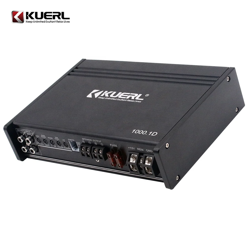 Aluminum Shell Stereo Build-in DSP Amplifier RMS Power 800W*1CH@ 1Ω/500W*1CH@ 2Ω/300W*1CH@ 4Ω Class D 1 Channel Car Amplifier