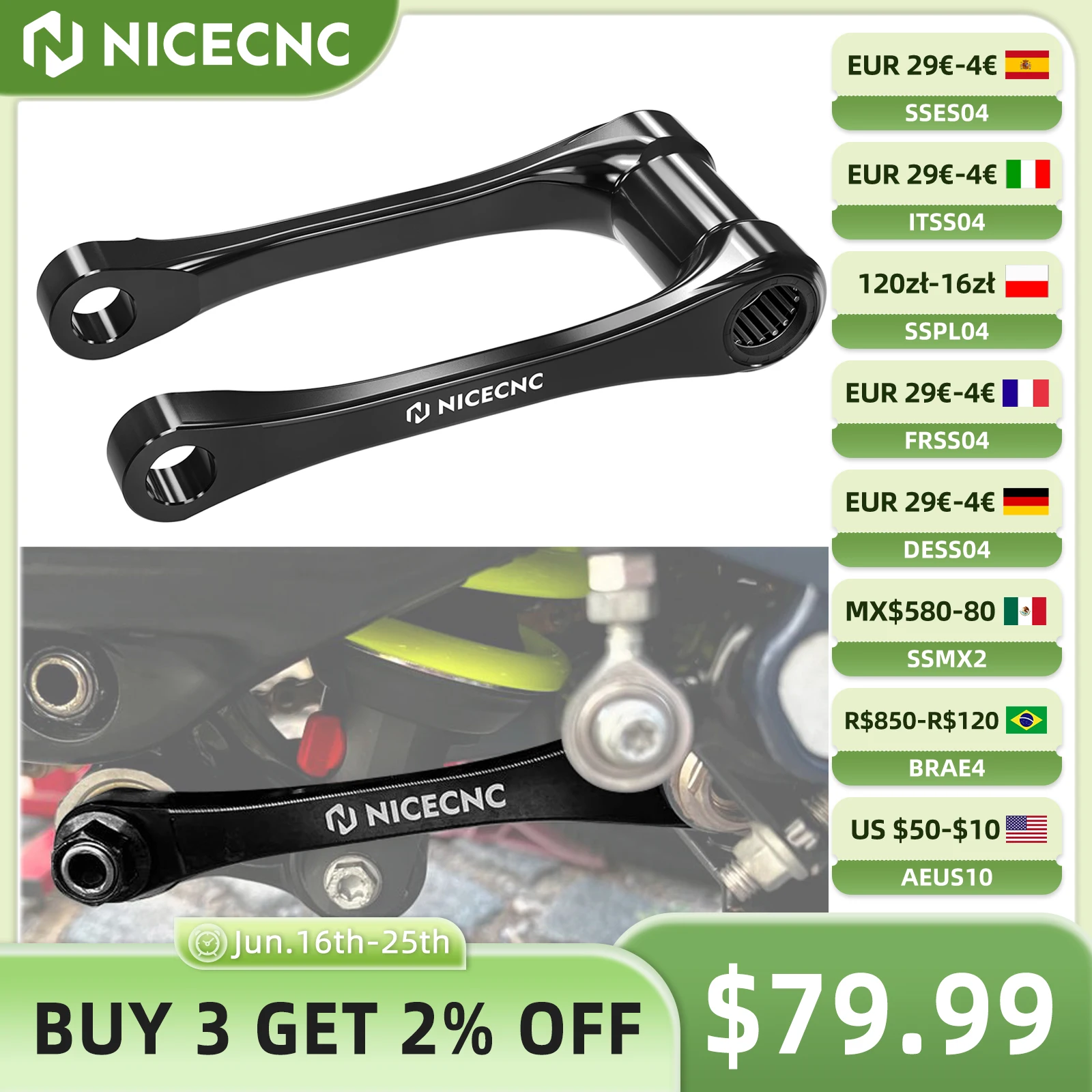 

2023 2024 For KTM SXF 450 SXF 350 SX 125 SX 250 Lowering Link Lower 1" For Husqvarna TE 300 TE 250 GasGas EC 300 EC 250 2024