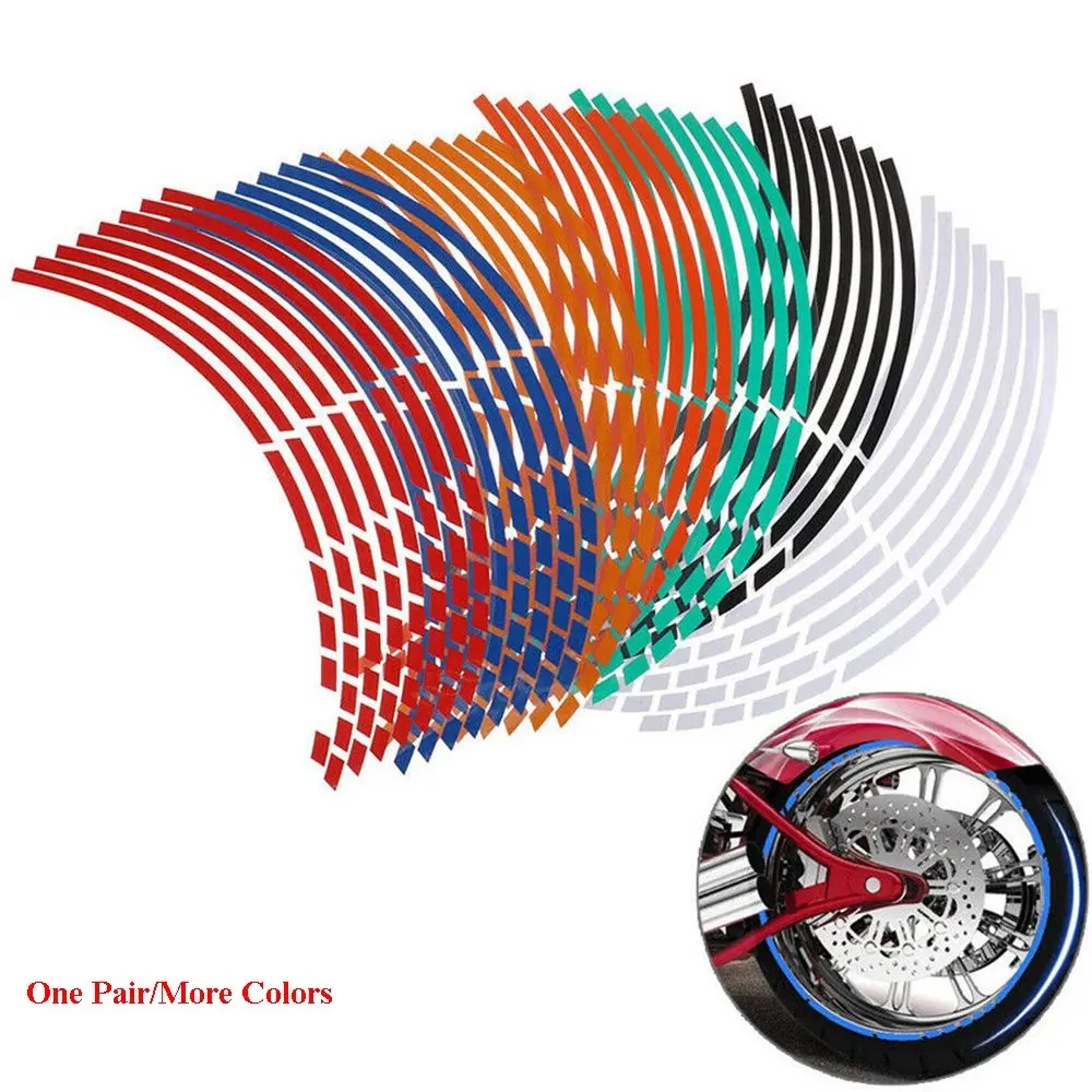 Hot Auto Accessories Personality Tire Strips Reflective Rim Tape Wheel Sticker Motorbike  Decals