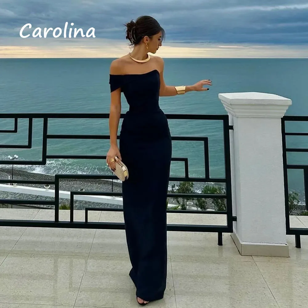 

Carolina Customized Special Party Dress Black Prom Dress Celebrity Gala Dress One Shoulder Crepe Formal Evening Dress 2025