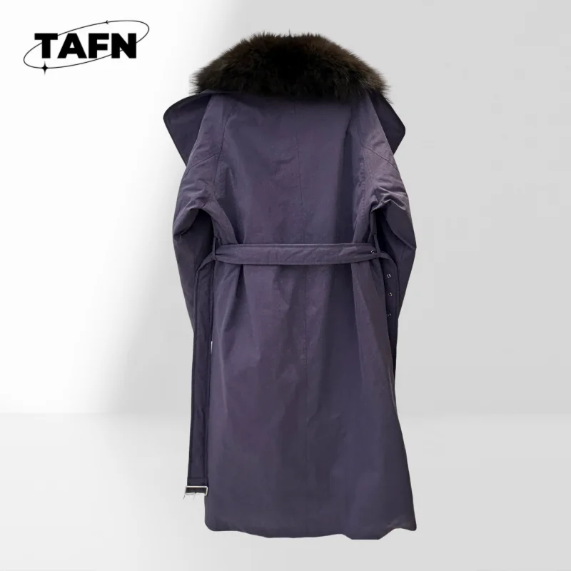 Stylish Women's Long Sleeve Trench Jacket  Fashionable Women's Lapel Trench Coat Soft Mid-Length Coat with Belt AK0504