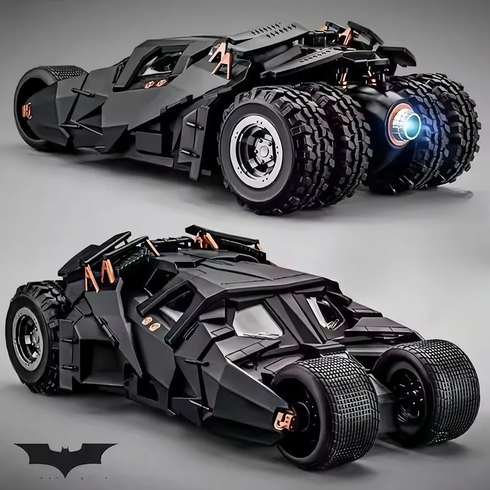 

1:24 Alloy Batmobile Model Toys Diecast Cars Metal Body Sliding Forward Sound Light Rear Wheel Suspension Vehices Friend's Gifts