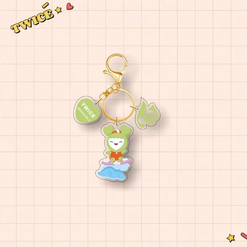 KPOP TWICE JAPAN POPUP STORE 2024 New Acrylic Keychain Cartoon Pendant 3Pcs/Set Bag Accessories Momo Sana Mina Tzuyu Fans Gift