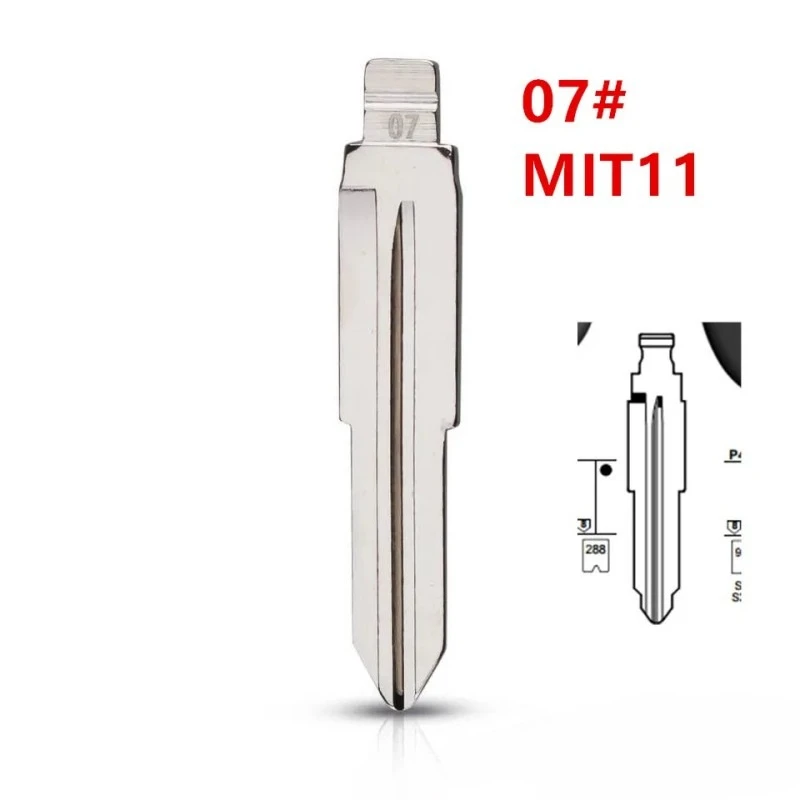4/6 unidades 07 #   MIT11 MIT11R Metal Uncut Blank Flip Remote Key Blade para Mitsubishi para Keydiy KD Xhorse VVDI JMD Flip Xhorse Remotes