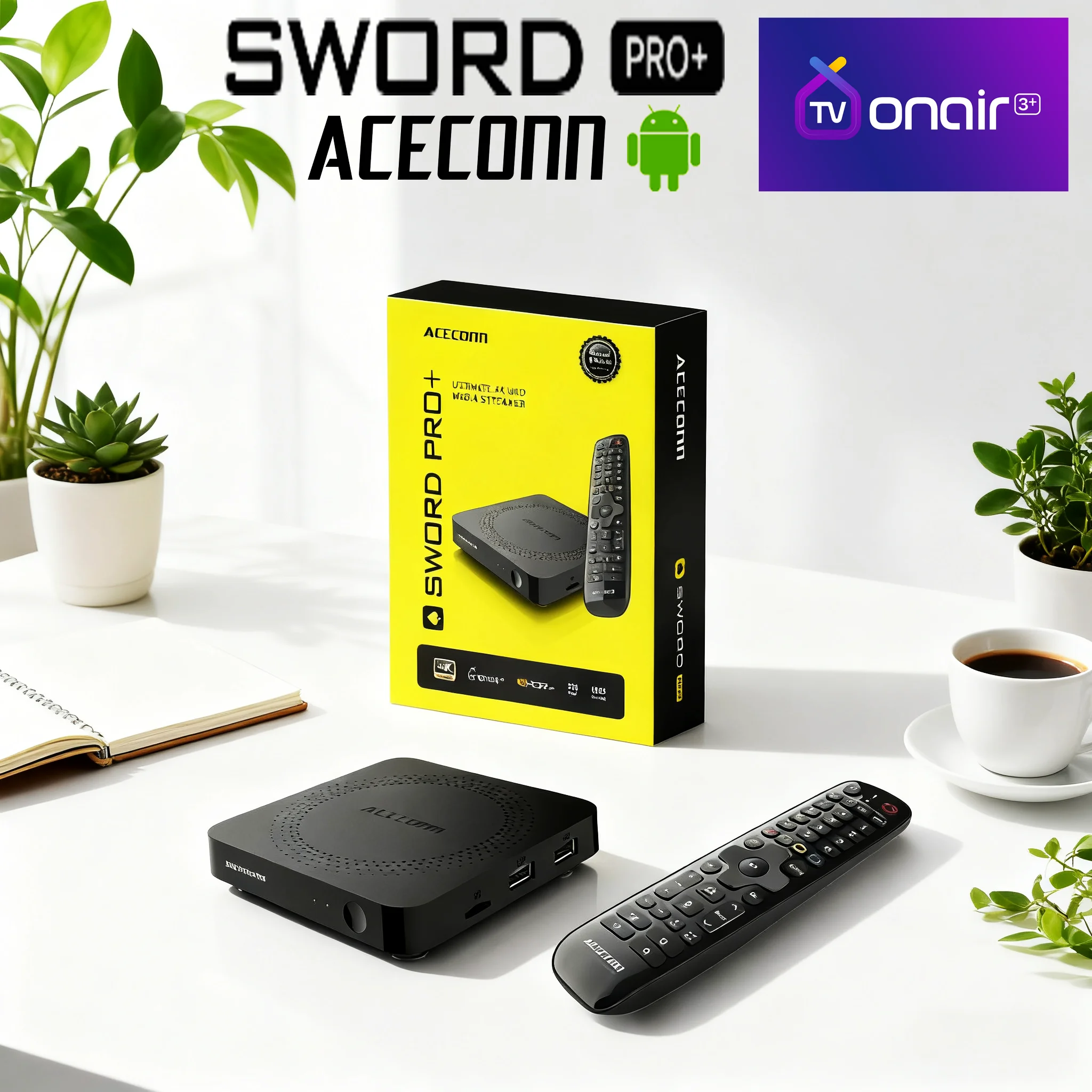 

TVONAIR3 TV Box ACECONN Sword pro 2GB 16GB BT Remote Backlight Find RCU Auto Learning Hotkeys