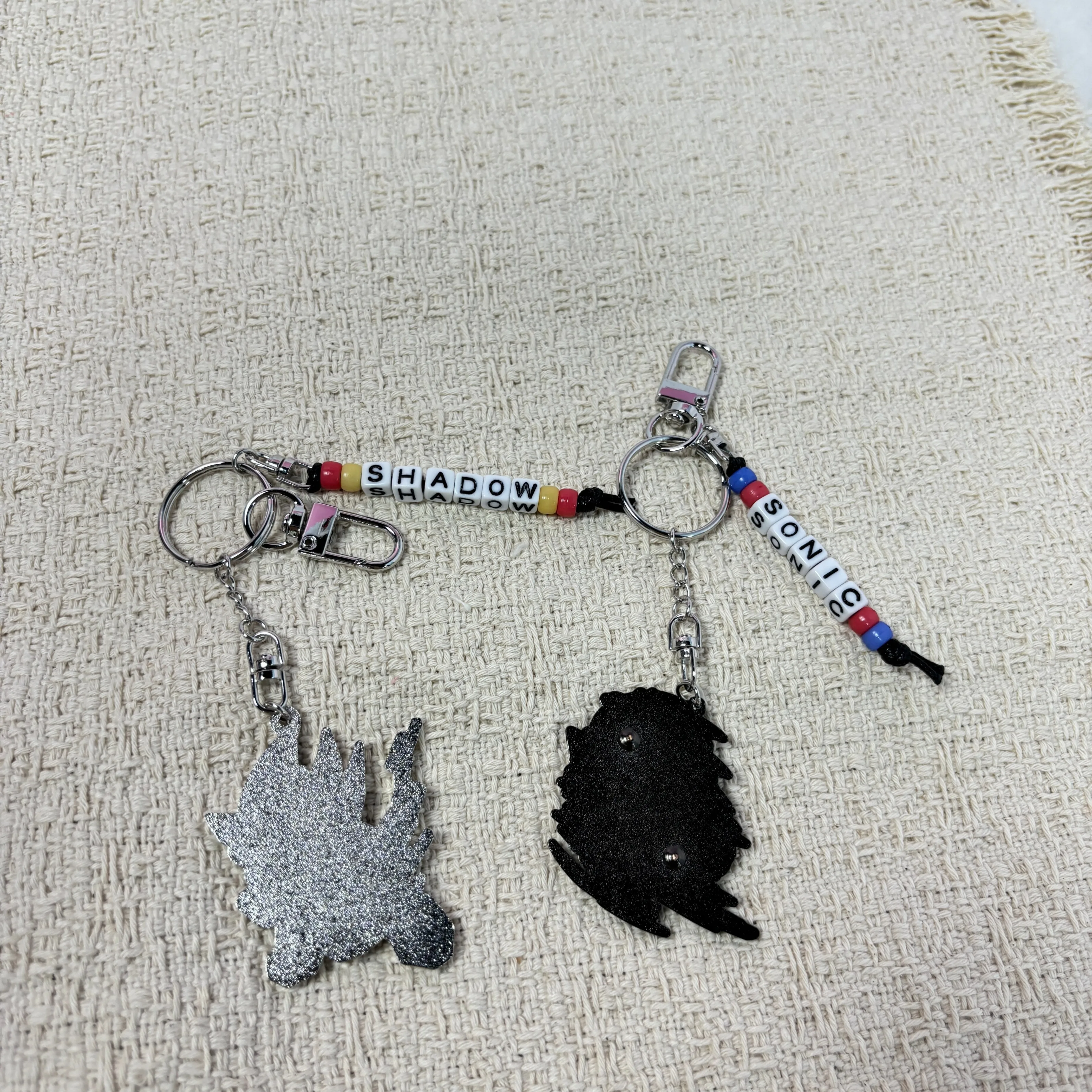 Sonic Metal Bag Charm, Letter Bead Cartoon Pendant Keychain, Cute Backpack Decor Ornament Fashion Bag Accessory - view 6