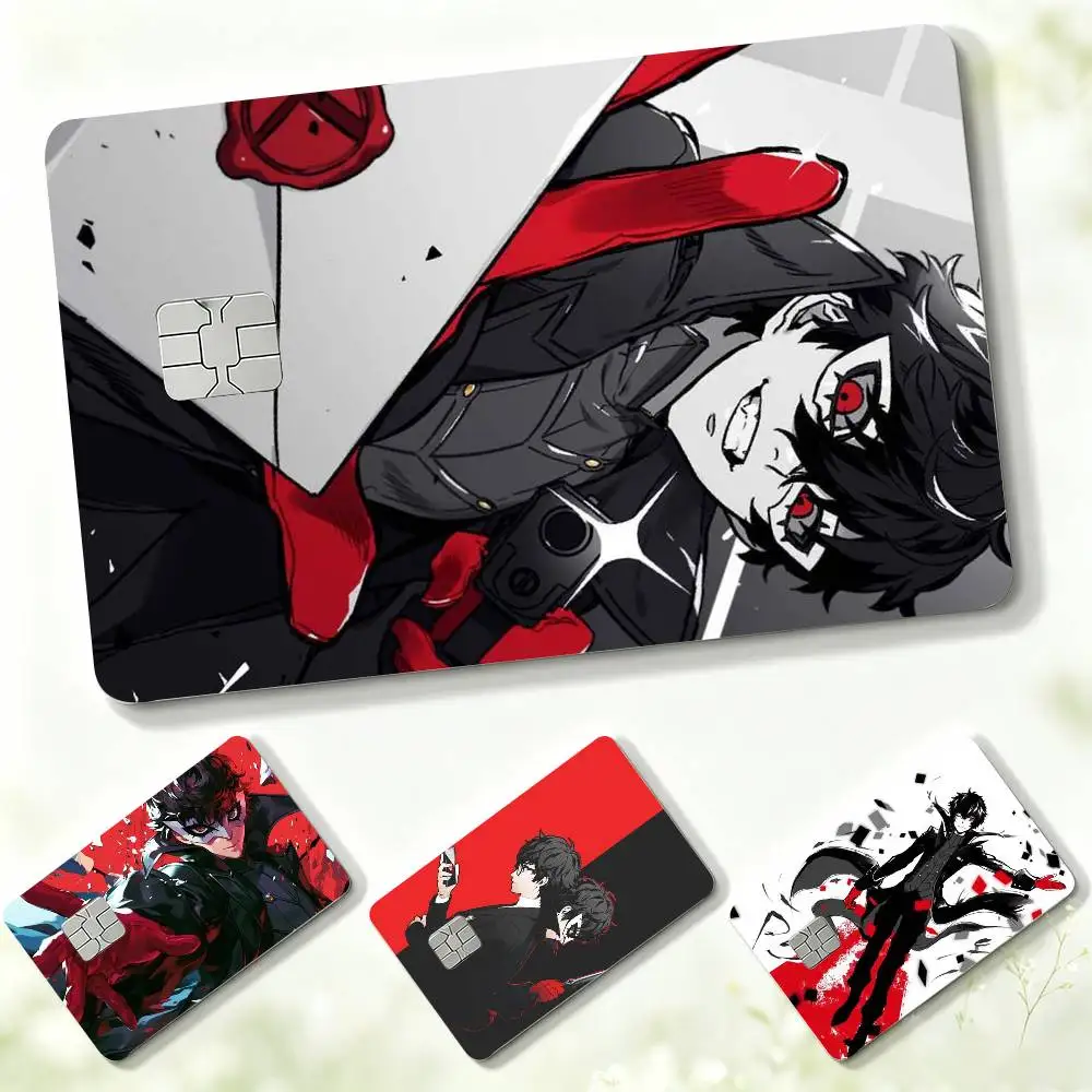 Anime P-Persona 5 Cool J-Joker  Credit Card HD Stickers Small Chip Waterproof Sticker Game Card Decal Gift