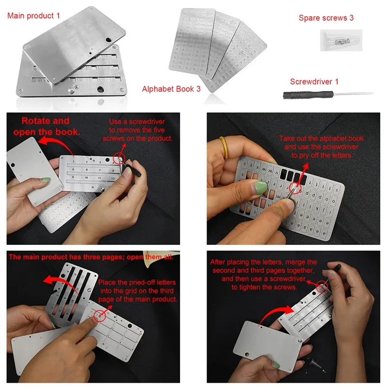 Wallet Cold Wallet Crypto Seed Phrase Storage Mechanical Code Recorder Private Key Recovery Cold Storage Backup 24 Words