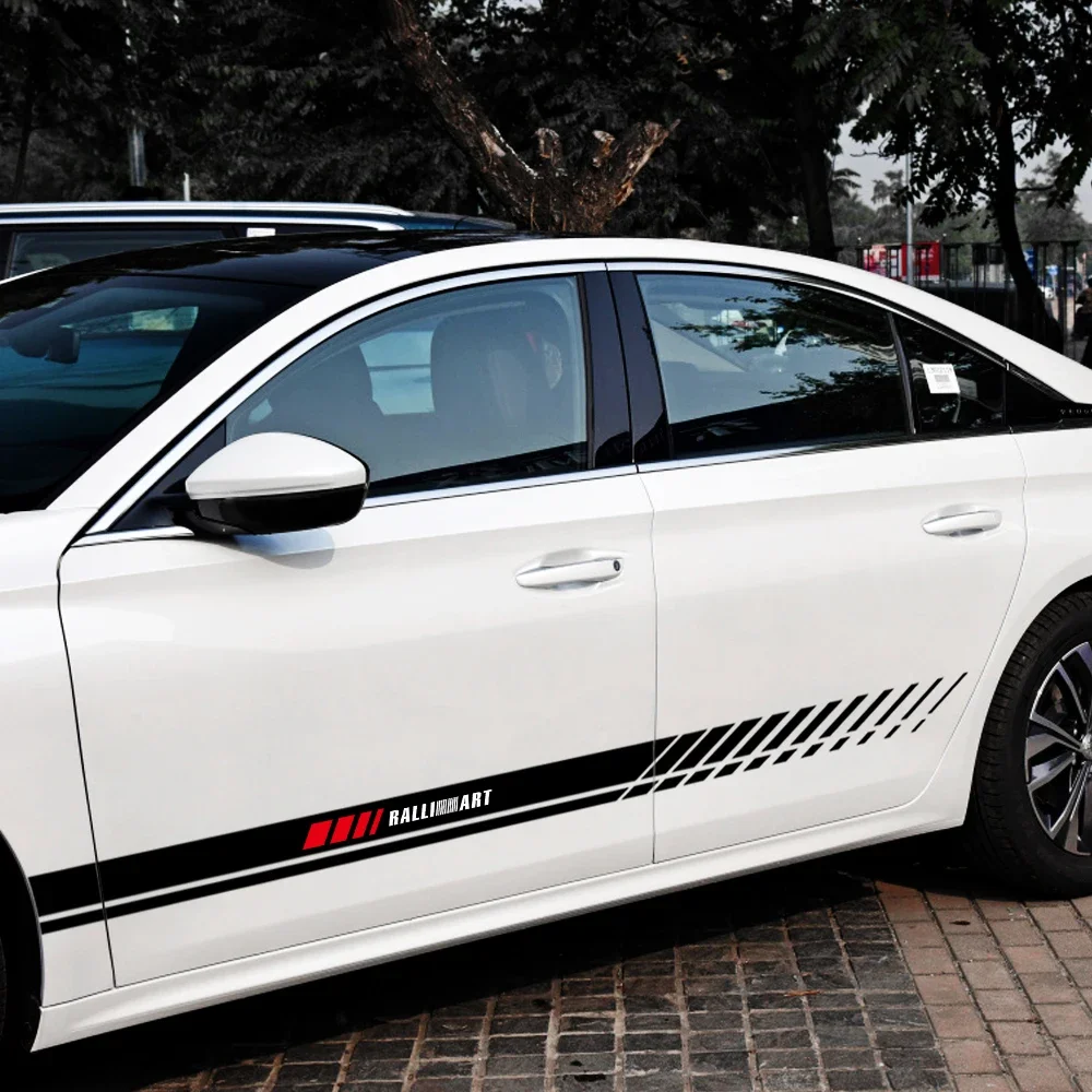 

2PCS Car Side Skirt Stripe Vinyl Decal for Mitsubishi Xpander Attrage Lancer Pajero Sport Exterior Accessories