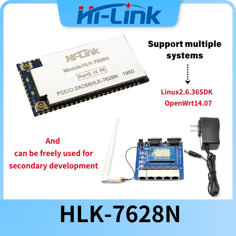 Бесплатная доставка HLK-7628N модуль маршрутизации последовательный порт двунаправленная прозрачная передача вторичная разработка OpenWrt