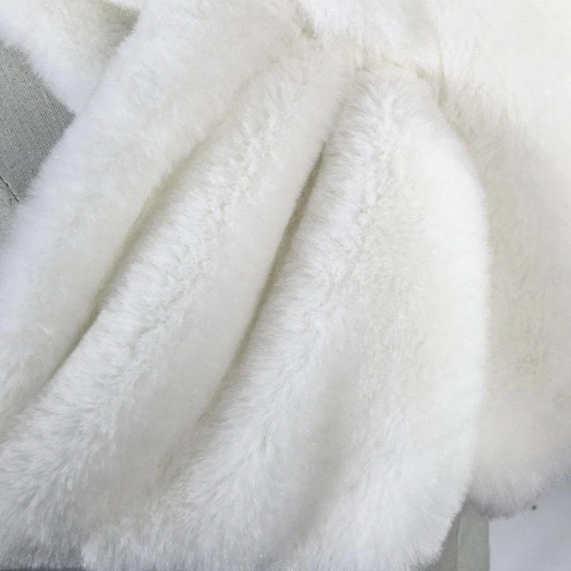 49MC Winter Warm Scarf Crucifix Tie Collar Fluffy Faux Fur Plush Shawl Wrap Neck Warmer Solid Color Neckerchief for Women Gi