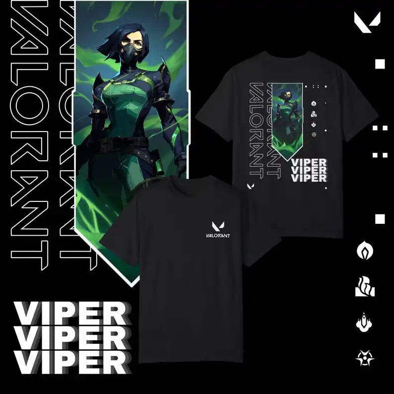 Valorant Viper T-Shirt, Gaming Esports , Gamer Gift, Video Game Clothing, Valorant Fan Apparel.