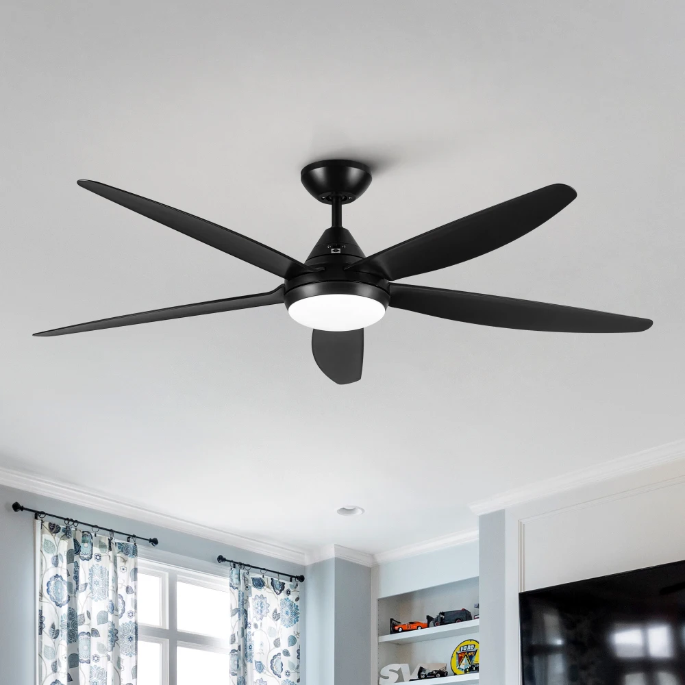 56In Intergrated LED Ceiling Fan Lighting with Black ABS Blade,Stylish Ceiling Fan Lights Can Be Used in The Bedroom Living Room