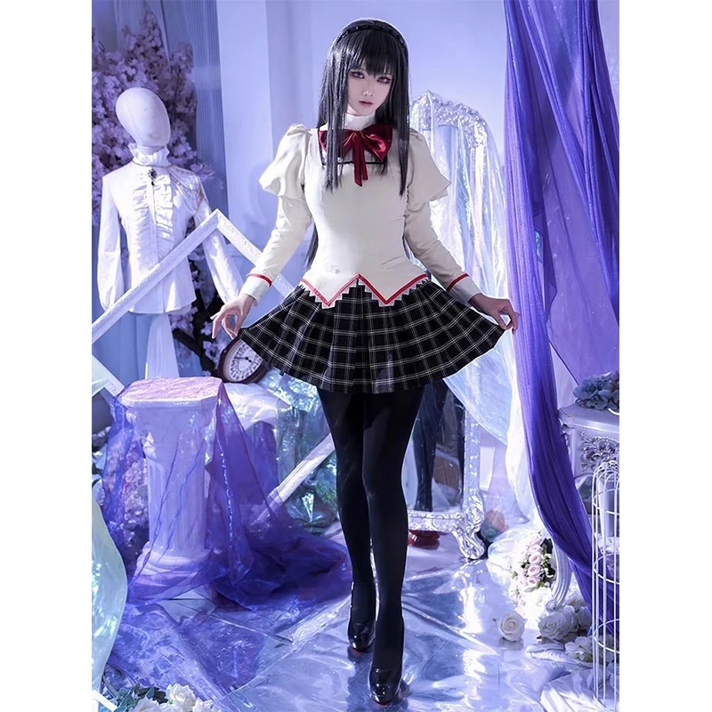 Puella Magi Madoka Magica Kaname Madoka Akemi Homura Tomoe Mami Miki Sayaka Cosplay Costume School Uniform Halloween