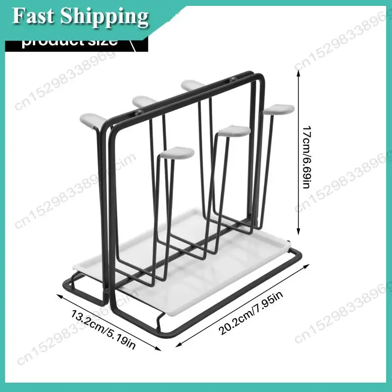 -BABQ 6 Bottle Dish Drainer Metal Bottle Holder, Drip Rack For Vessels With Drip Tray, For Sodastream, Air Up, Avent,