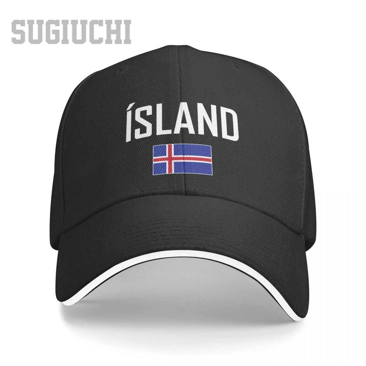 

Unisex Sandwich Iceland Flag And Font Baseball Cap Men Women Hip Hop Caps Snapback Golf Hat Fishing