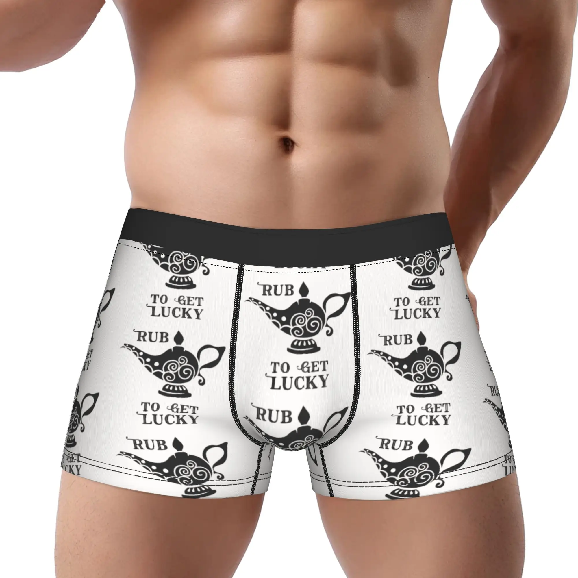 

Rub To Get Lucky Underwear Man Polyester Boxer Briefs Underpants Printed