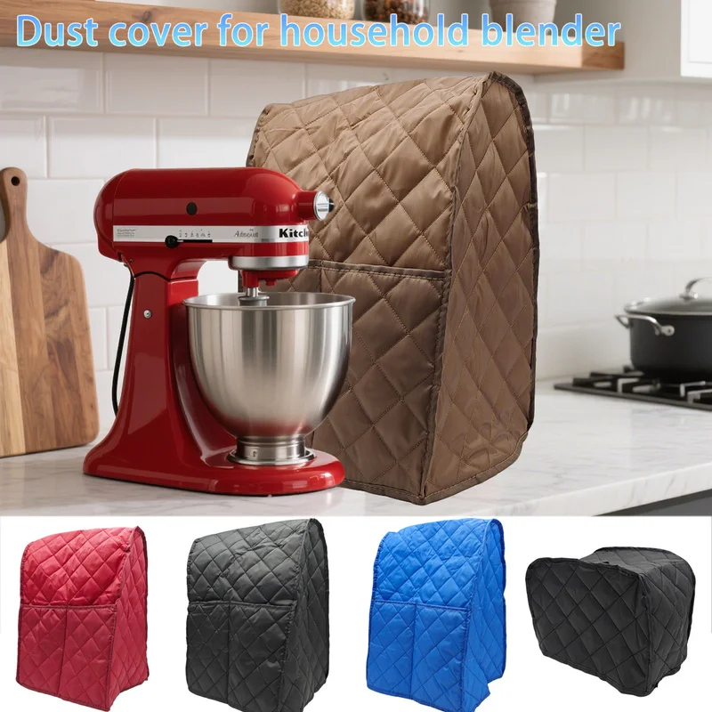 Standing Blender Dust Cover, Multi-Color Quilted Diamond Pattern with Side Pocket, Polyester Appliance Protector