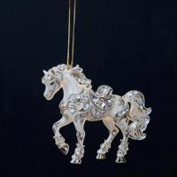 2D Flat Acrylic Pendant High-Quality Environmentally Friendly Odorless Horse Decor Delicate Clear Horse Pattern Artistic Jewelry