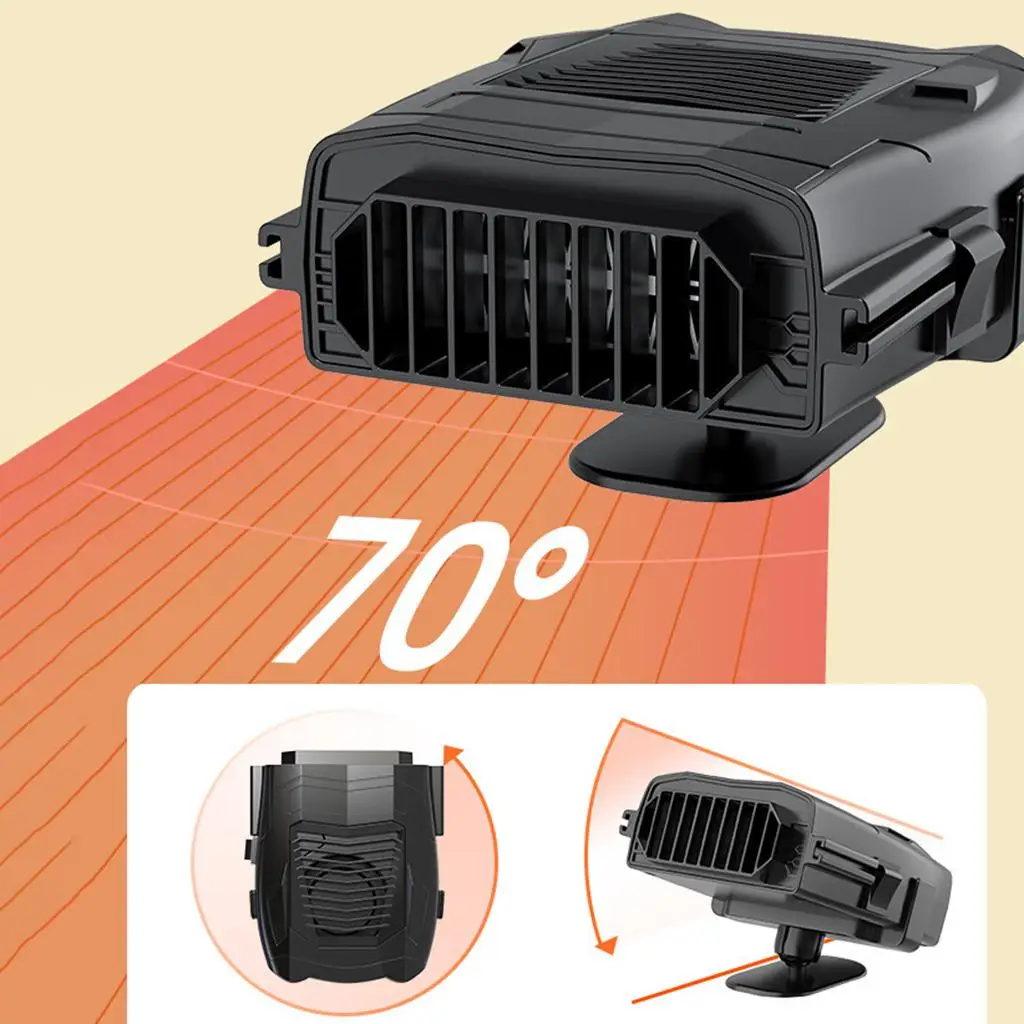 Car Heater 12 Defogger Defroster Energy Saving 360° Rotatable Portable