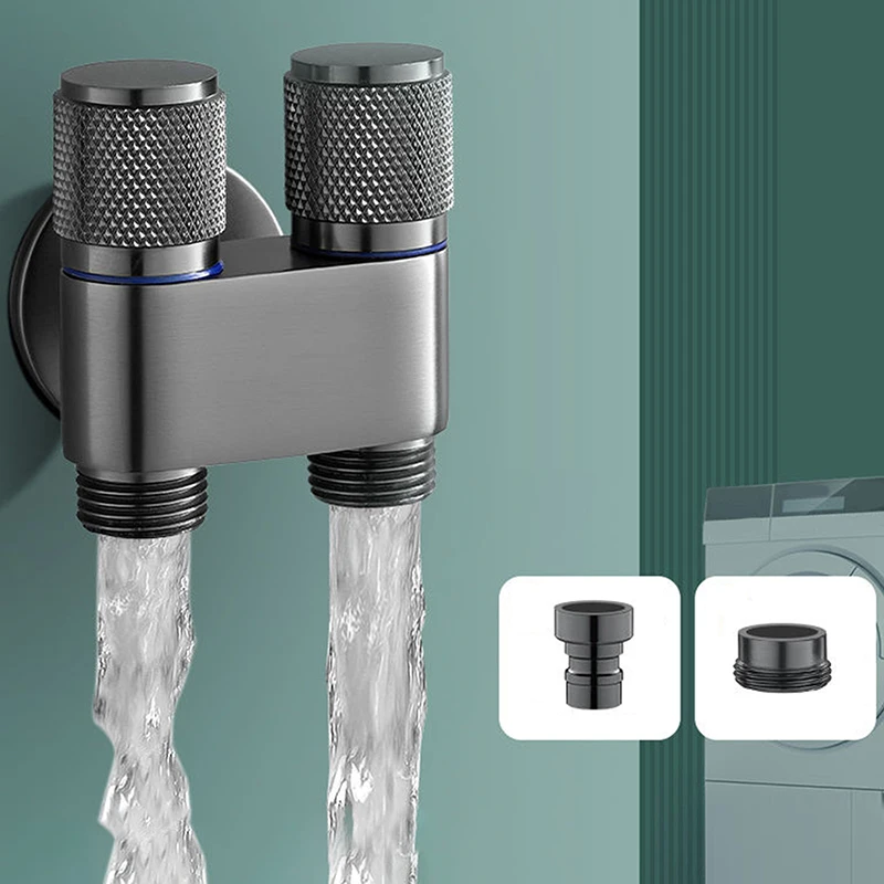 

New 1Set Special Buckle Water Nozzle Joint Drum Automatic 4 Points All-copper Washing Machine Faucet Automatic Water Stop Valve