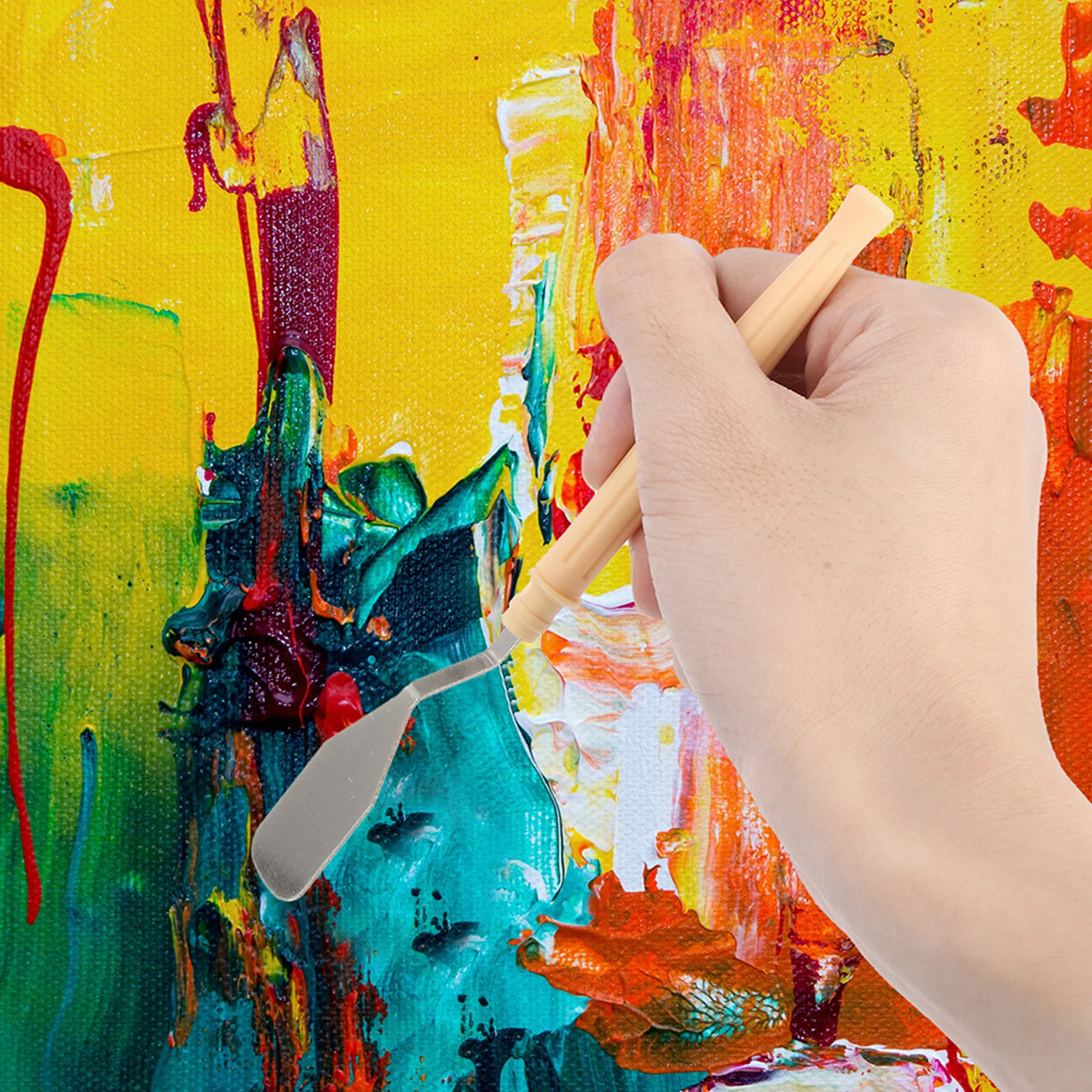 

12pcs Painting Mixing Scraper Metal Art Spatulas For Oil Canvas Watercolor Pigment Mixing Tools Set Art Supplies