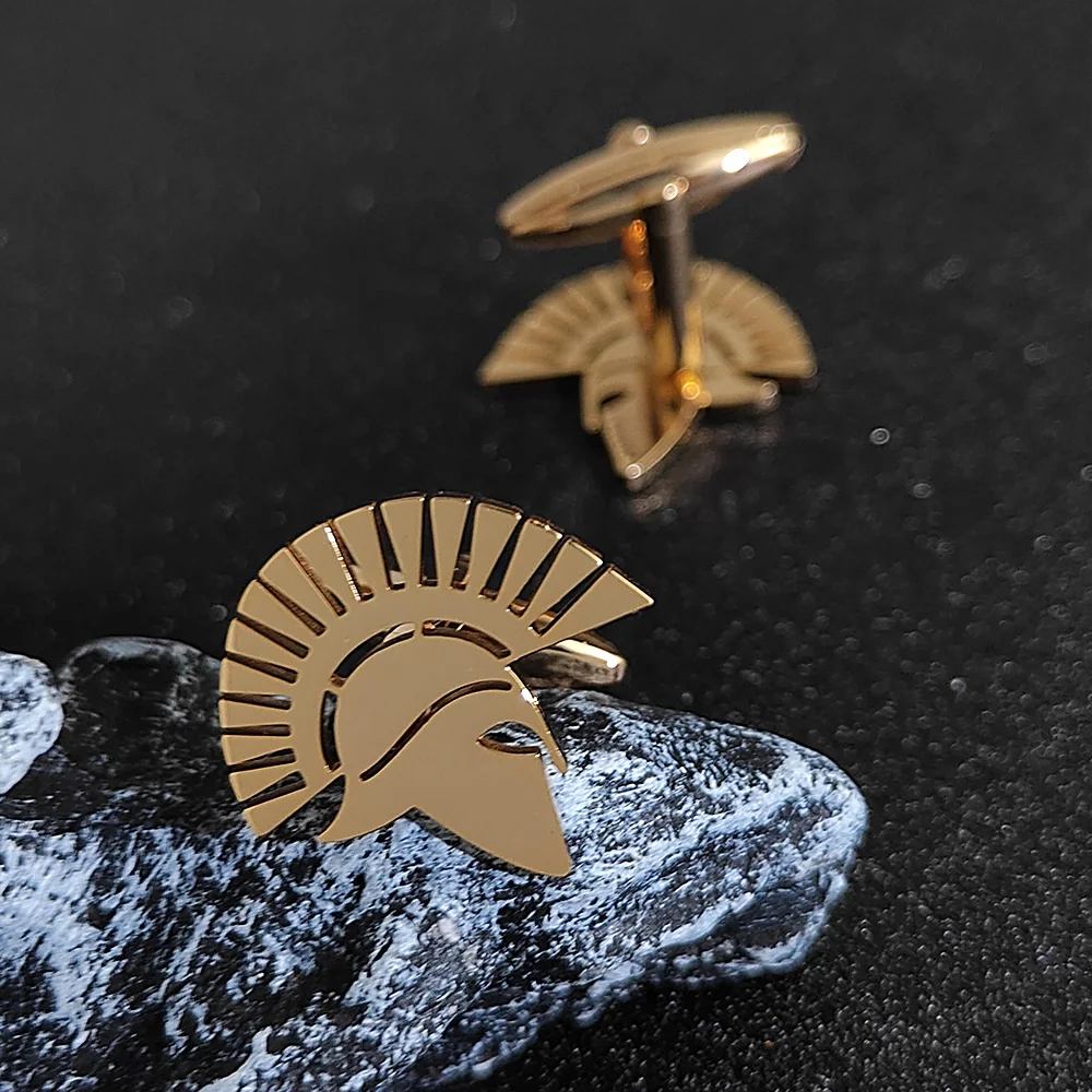 Men's Cufflinks Retro Stainless Steel Helmet Cuff Links Men French Shirt Buttons Wedding Groomsmen Jewelry Accessories Gifts