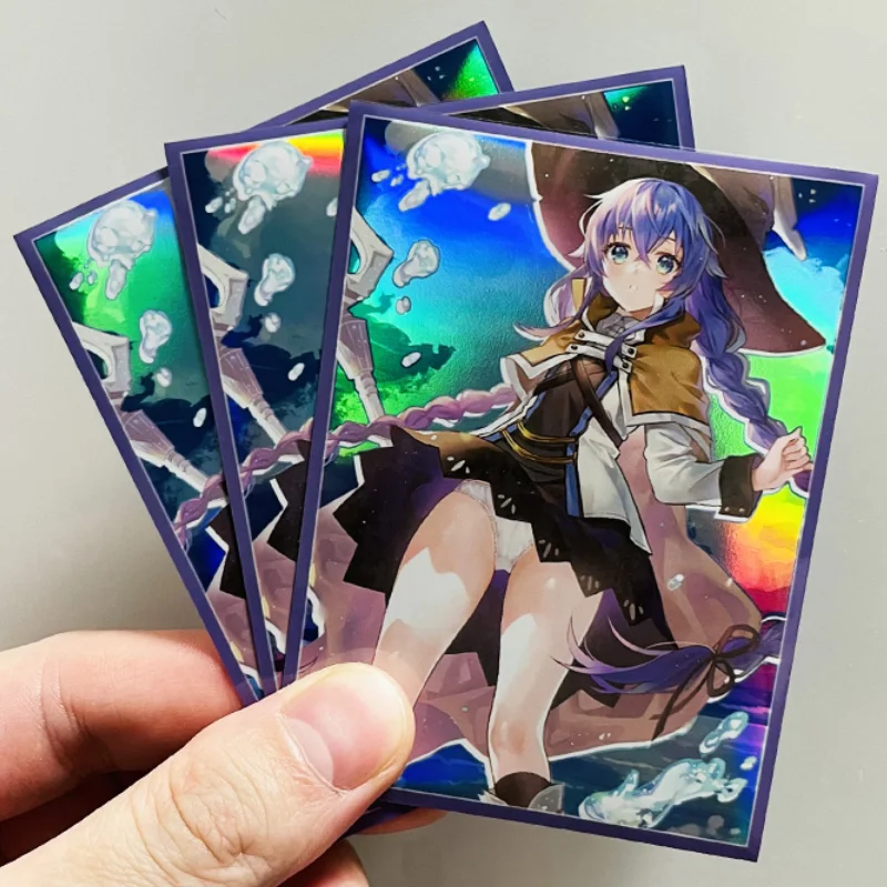 60Pcs/Set ACG Cards Sleeve Mushoku Tensei Roxy Anime Game Characters Laser Version Colorful DIY Toy Gift Cards Protective Cover