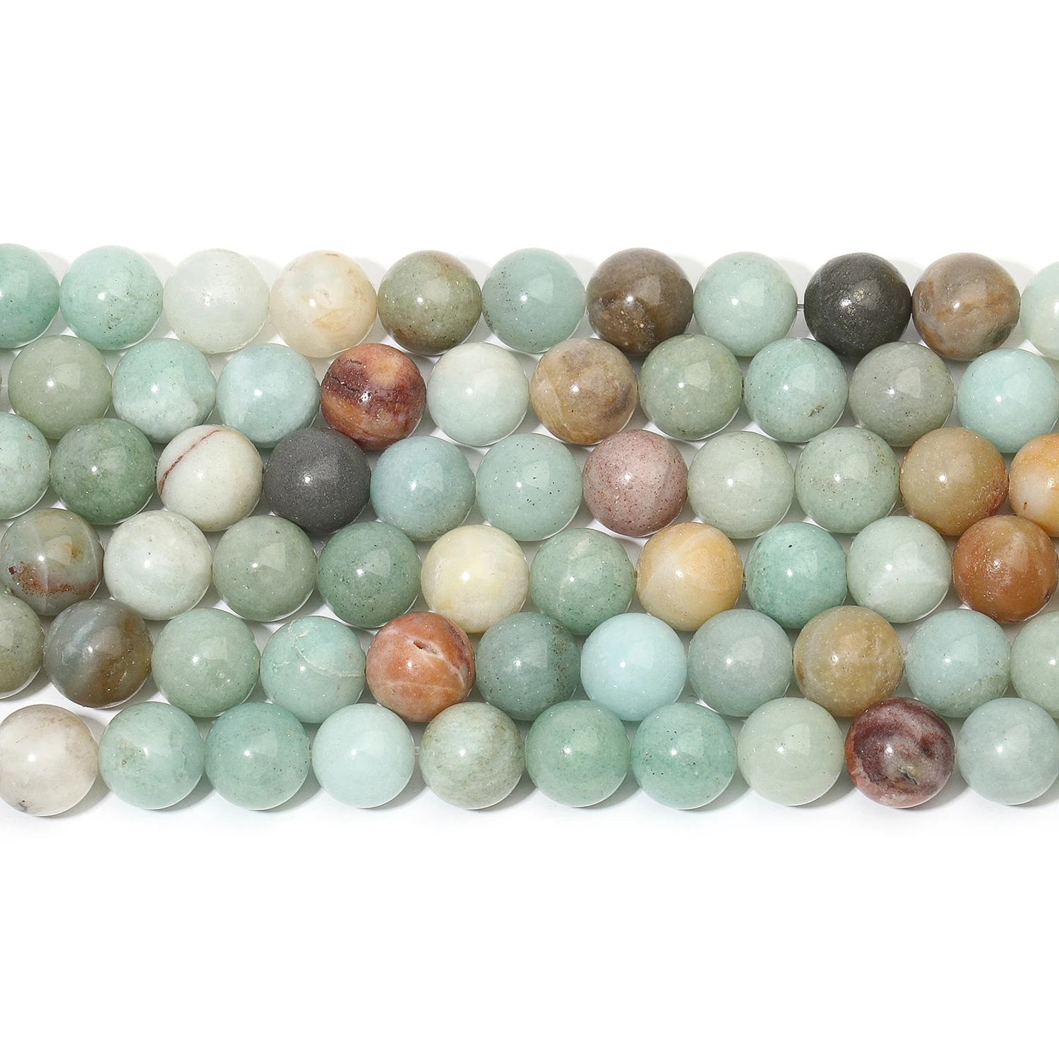 Natural Colorful Amazonite Beads Round Loose Beads for Jewelry Making DIY Bracelet Necklace Accessories 4/6/8/10/12mm 15inch