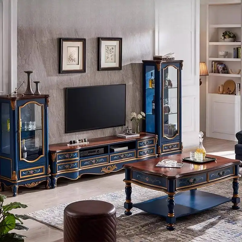 

Blue Living Room Tv Stands Universal Vertical Gold Wooden Designer Tv Cabinet Nordic Luxury Mueble Para Televisor Furniture Home