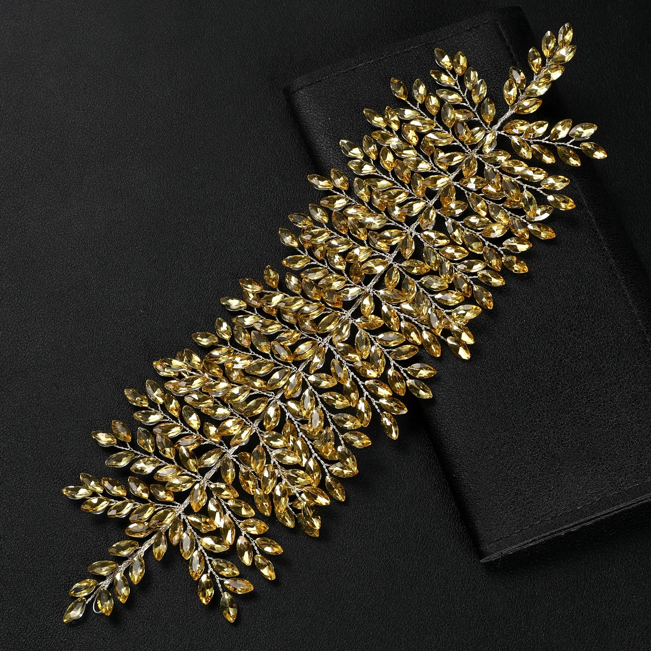 SLBRIDAL Handgefertigte Strass-Kristall-Haarkränze, Hochzeits-Kopfschmuck, Haaraccessoires, Stirnband für Bräute, Frauen und Mädchen – Detail 9