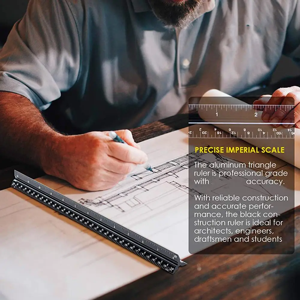 อลูมิเนียมมัลติฟังก์ชั่นมือป้องกันไม้บรรทัดไม้บรรทัดตัดไม้งานไม้เครื่องเขียนไม้บรรทัดลื่นตรงตรง E7N9