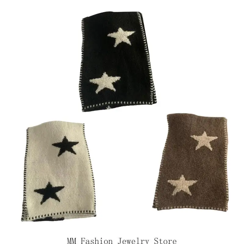 

D0UB Зимний шарф в корейском стиле со звездным принтом, мягкий, теплый, легкий полиэстер для женщин и мужчин, для путешествий на